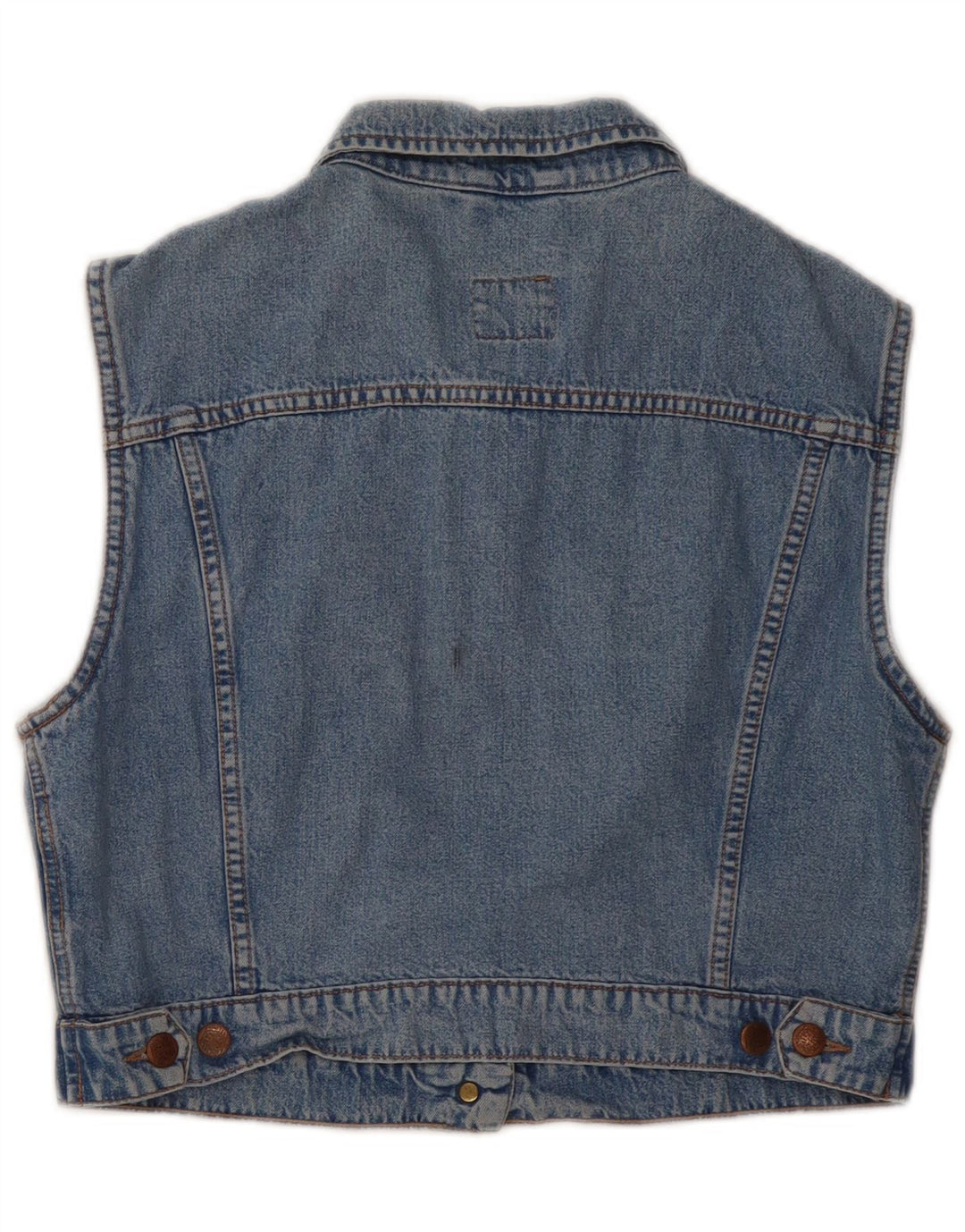 PIONEER Gilet corto in denim da donna UK 14 Cotone blu medio