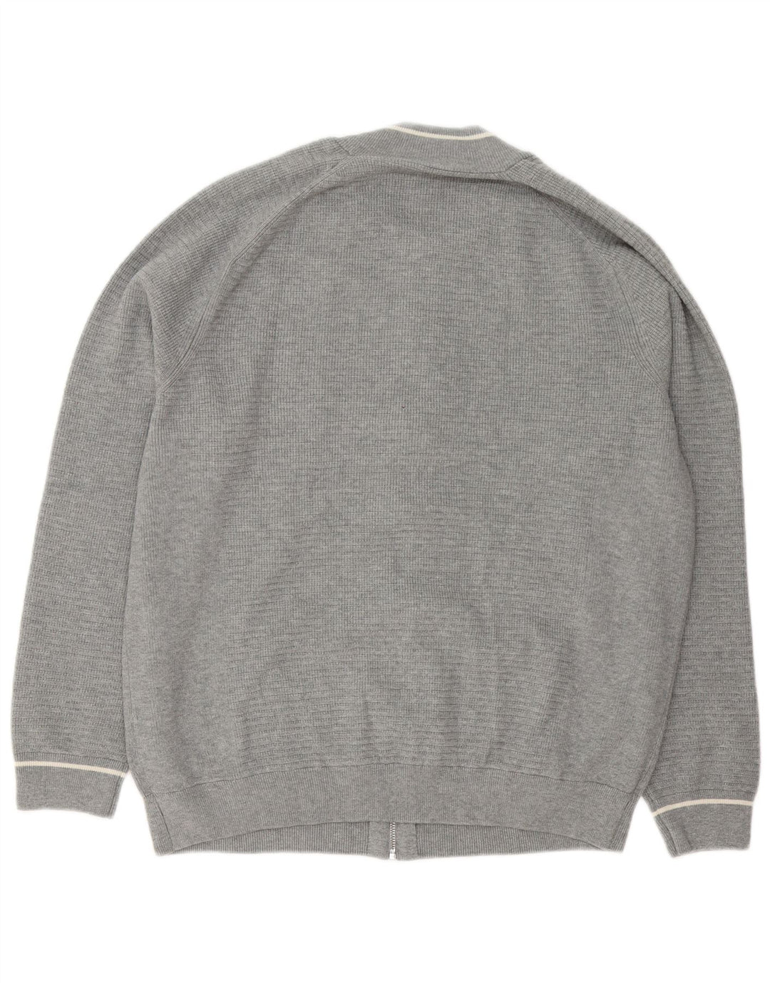 Maglione cardigan con zip intera da uomo Marks & Spencer 2XL cotone grigio