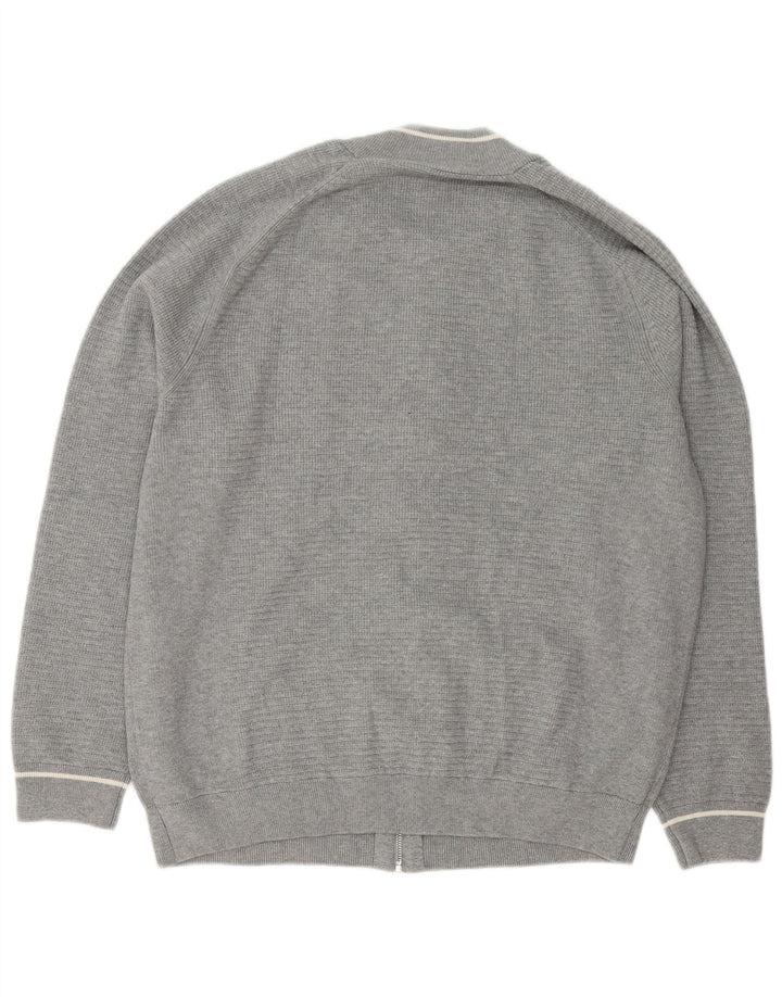 Maglione cardigan con zip intera da uomo Marks & Spencer 2XL cotone grigio