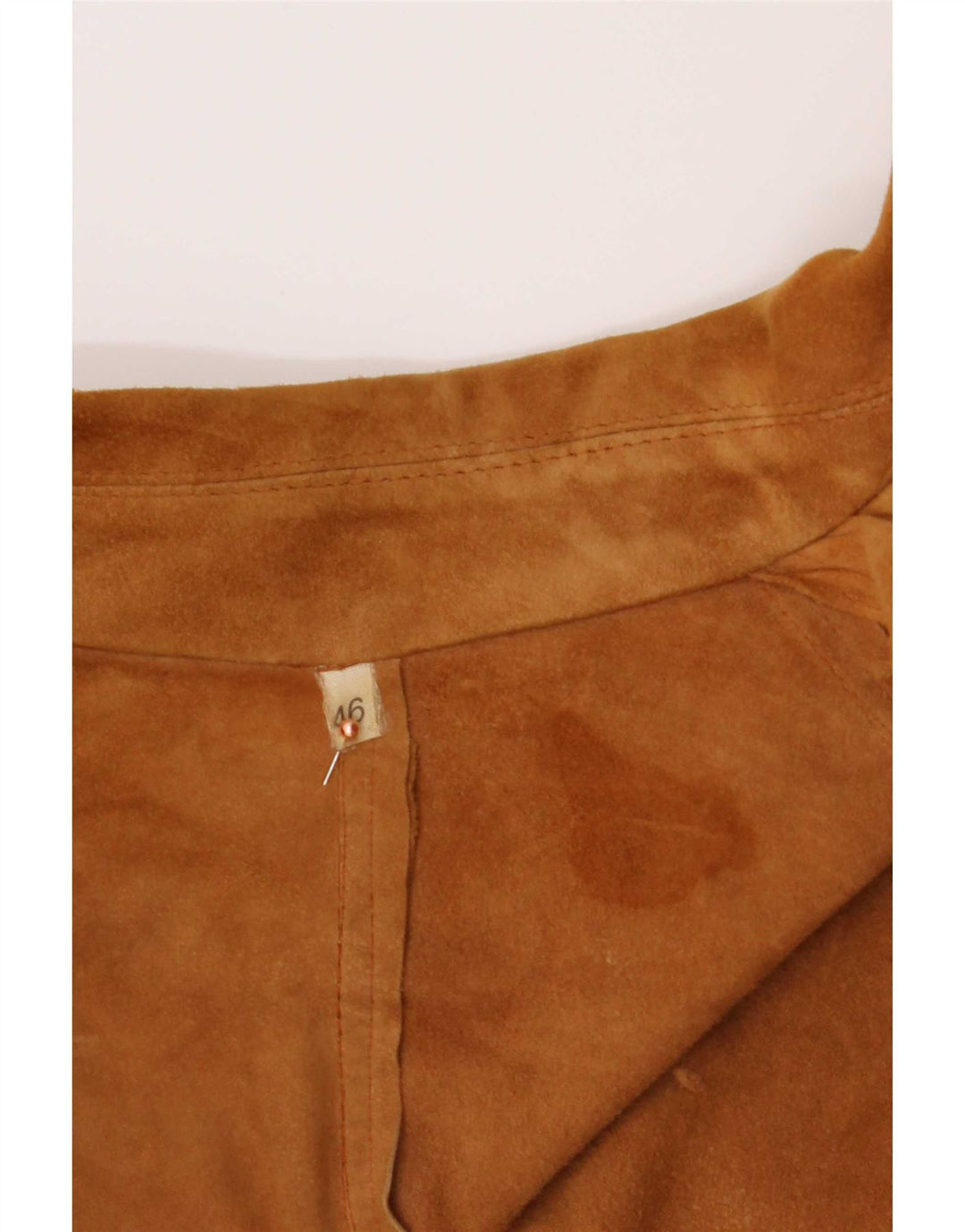 Giacca vintage in pelle scamosciata da uomo IT46 piccola beige