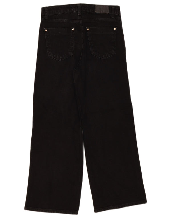 Jeans a gamba larga da donna Zara EU 36 XS W26 L26 cotone nero