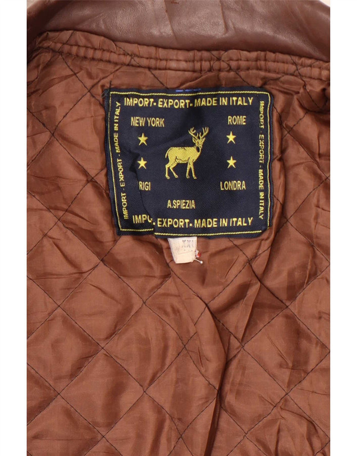 Giacca in pelle da uomo vintage UK 44 2XL Marrone
