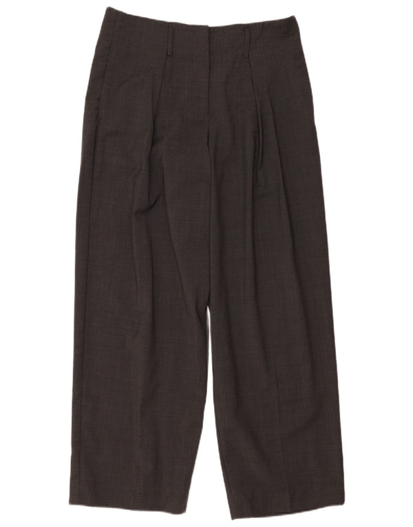 Pantaloni da abito a vita alta da donna Massimo Dutti EU 40 Medium W30 L29 Grigio