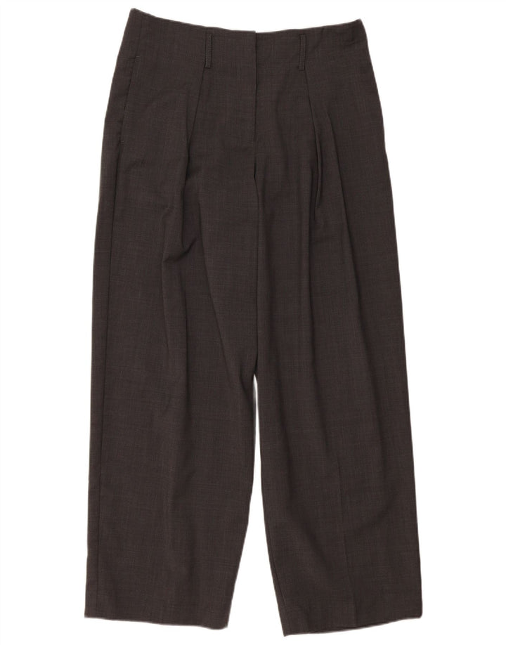 Pantaloni da abito a vita alta da donna Massimo Dutti EU 40 Medium W30 L29 Grigio
