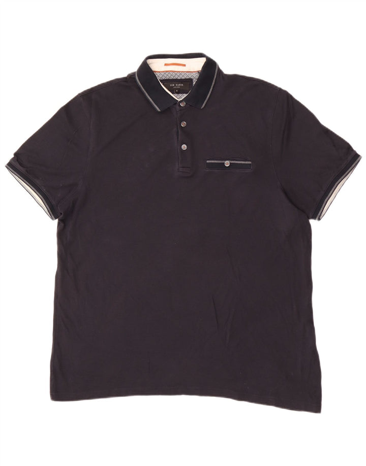 Polo da uomo Ted Baker taglia 4 grande in cotone blu navy