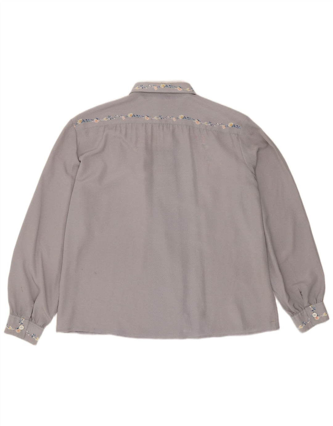 Camicetta Camicia Vintage da Donna IT 50 XL Blu Floreale