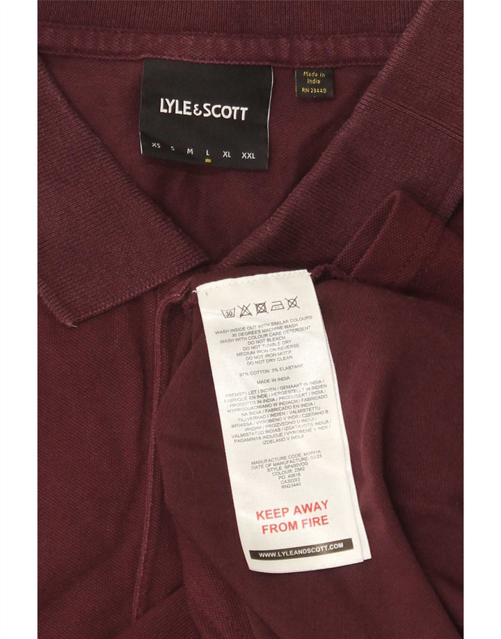 Polo da uomo Lyle & Scott grande in cotone bordeaux
