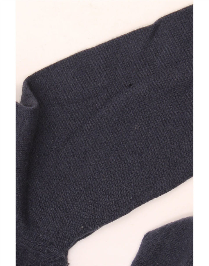BENETTON Maglione da uomo con scollo a barca piccolo in lana vergine blu navy