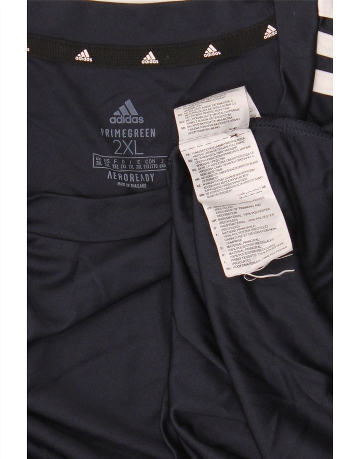 T-shirt Adidas Aeroready da uomo Top 2XL poliestere blu navy