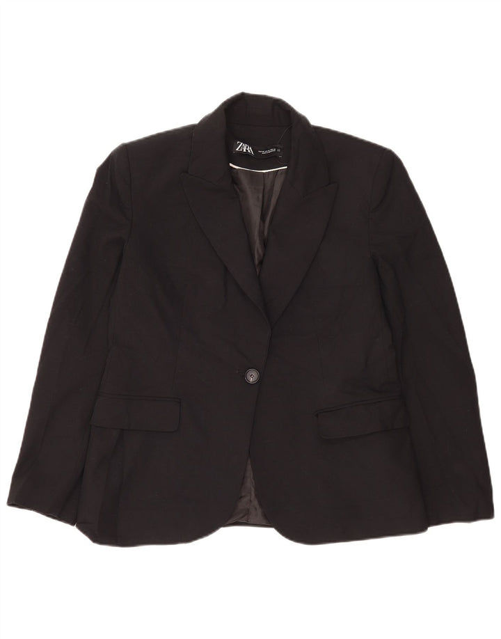 Giacca blazer a 1 bottone da donna Zara EU 40 poliestere nero medio