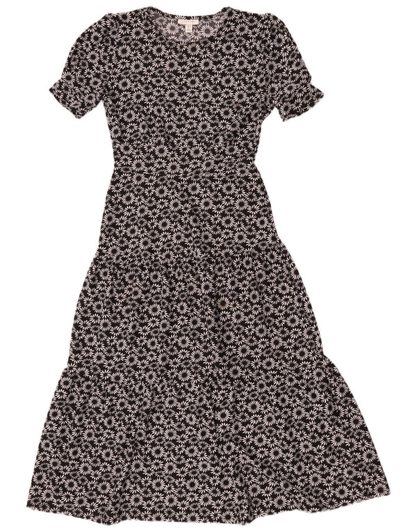 Topshop Abito a strati oversize da donna UK 10 Piccolo poliestere floreale nero