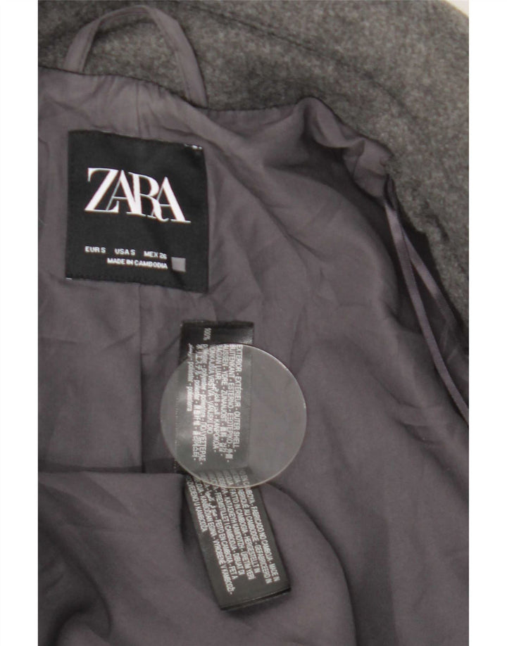 Cappotto doppiopetto oversize da donna Zara UK 10 piccolo poliestere grigio