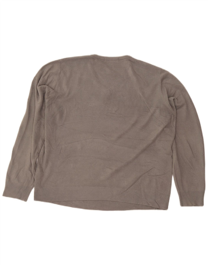 Maglione da uomo con scollo a V Marks & Spencer grande acrilico grigio