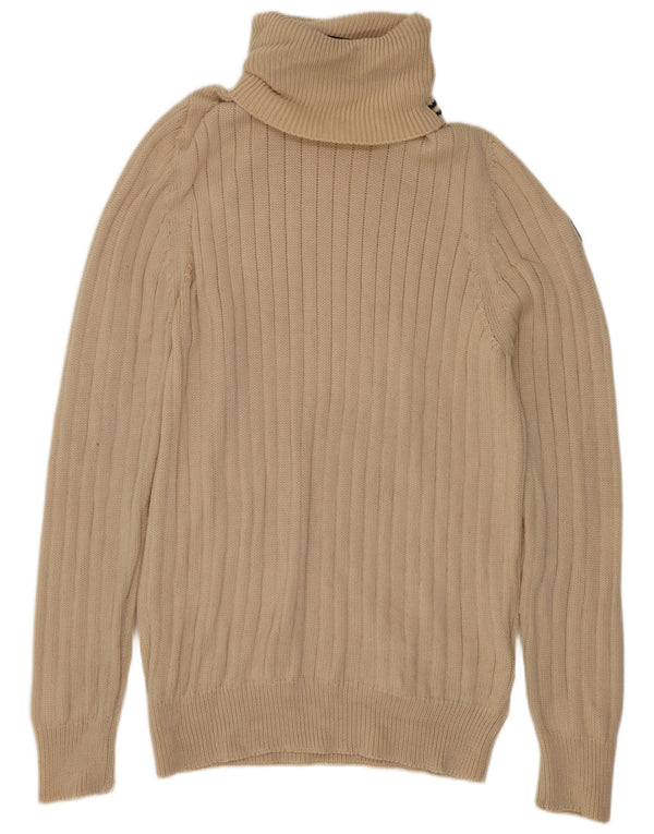 Maglione maglione a collo alto da donna Marina Yachting UK 20 2XL Lana vergine beige