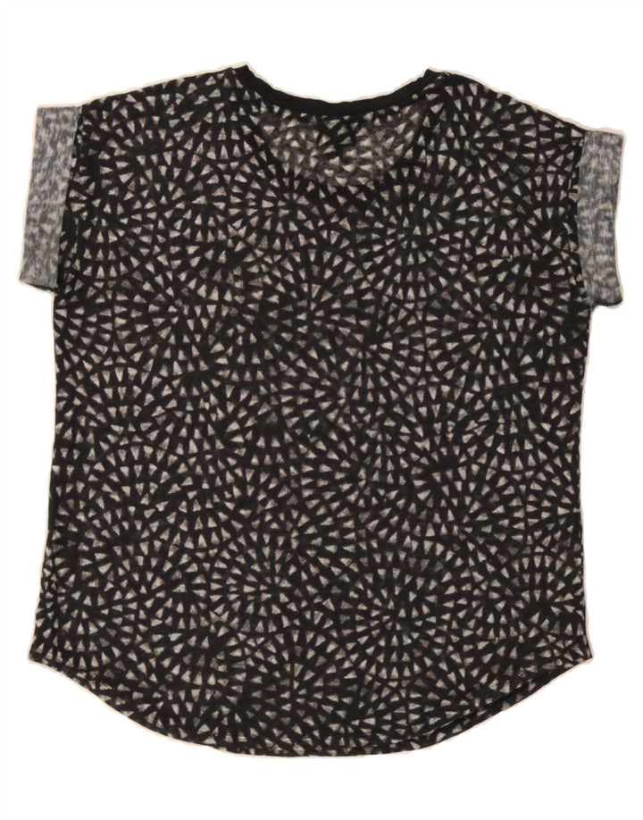 MOSSIMO Womens T-Shirt Top UK 16 Large Black Geometric Polyester Vintage Mossimo and Second-Hand Mossimo from Messina Hembry 