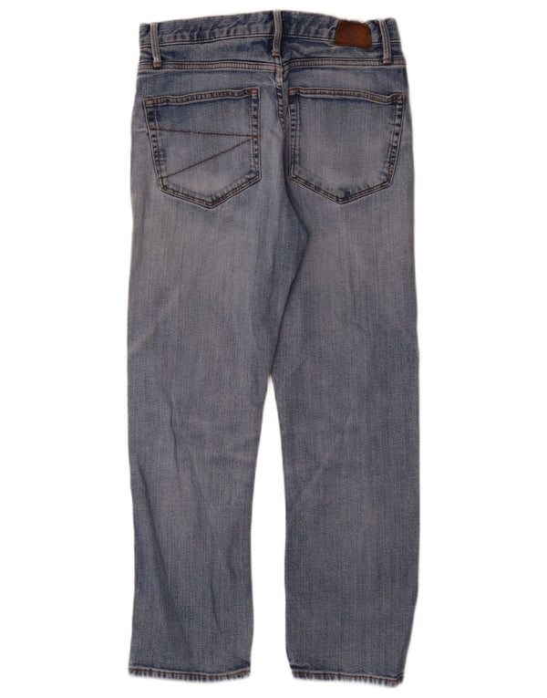 Jeans dritti regolari da uomo Marks & Spencer blu Harbour W30 L29 cotone