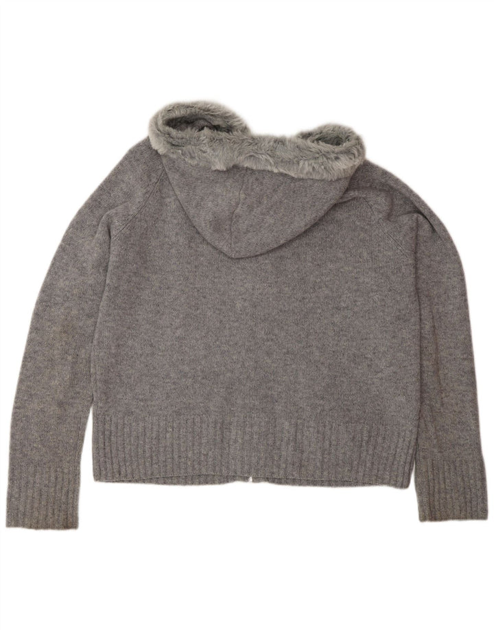 Maglione cardigan con cappuccio da donna Marks & Spencer UK 16 grande grigio