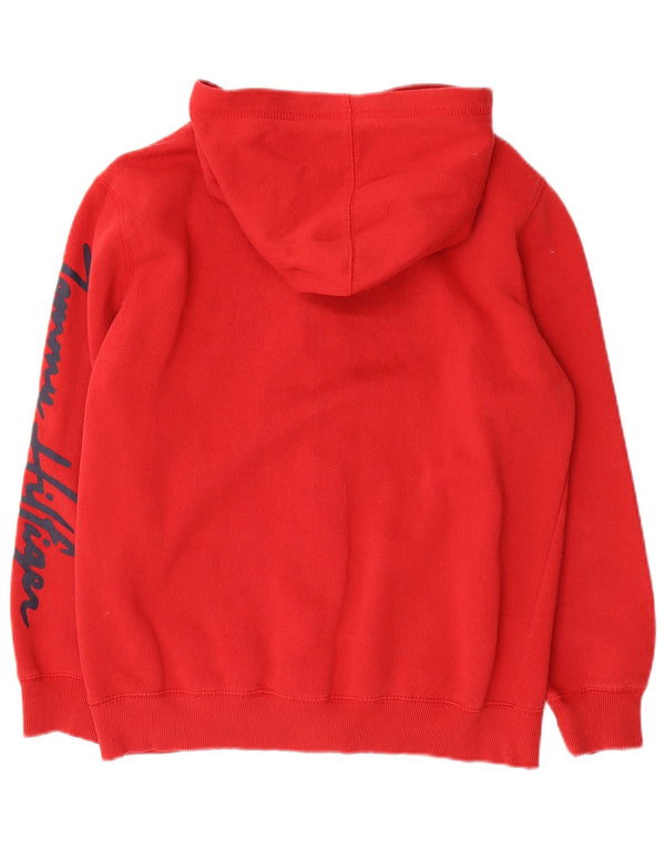 Maglione con cappuccio e zip grafica per ragazzi Tommy Hilfiger 15-16 anni grande in cotone rosso