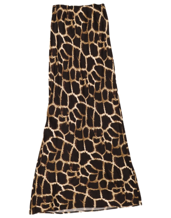 TOPSHOP Gonna lunga da donna UK 6 XS W24 Viscosa con stampa animalier marrone