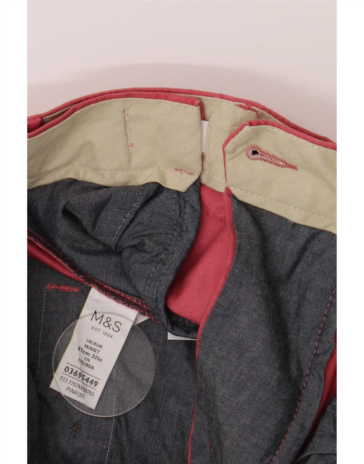 Pantaloncini chino vestibilità regolare da uomo Marks & Spencer W32 cotone rosa medio