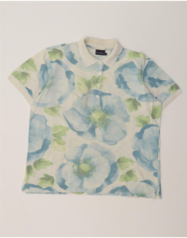 Polo Uomo Conte of Florence IT 50 Large Blu Floreale Cotone