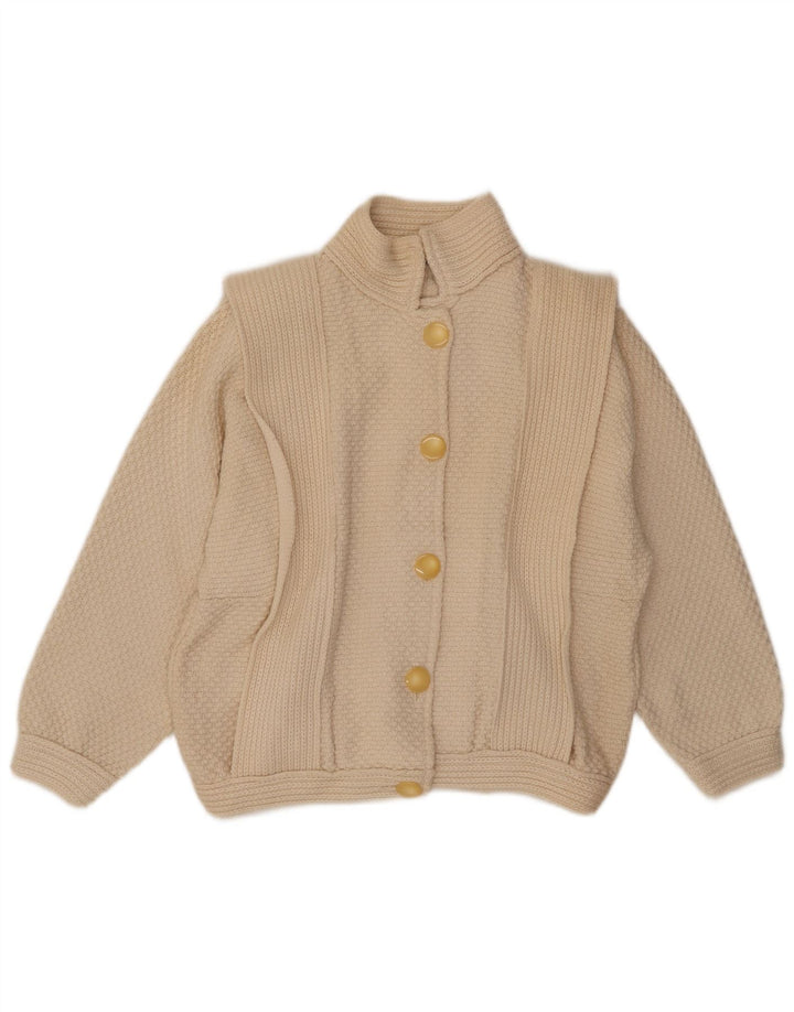 Maglione cardigan da donna VINTAGE UK 14 Beige medio