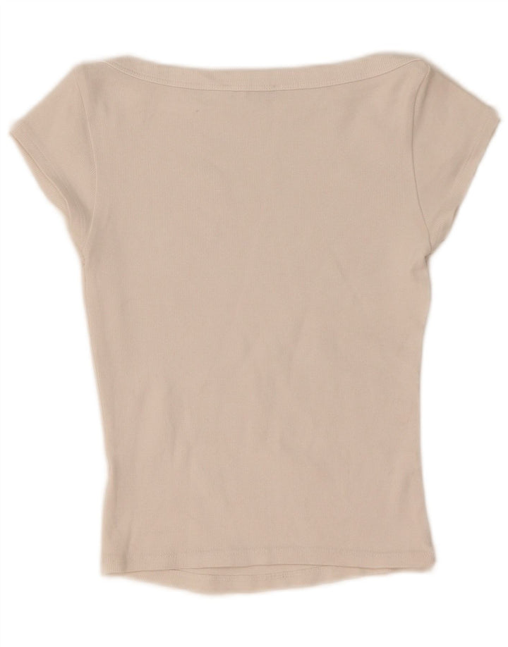 T-shirt corta da donna Zara UK 12 bianca media