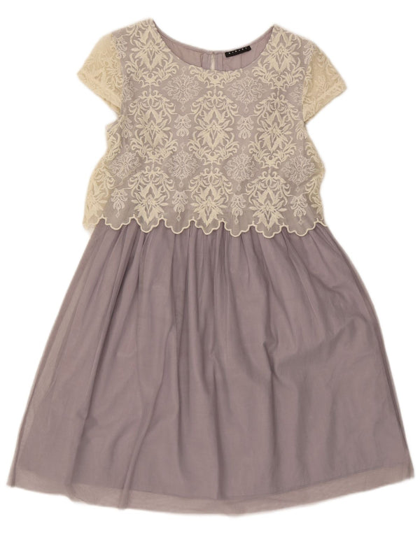 Abito a trapezio da donna Sisley UK 8 piccolo floreale viola