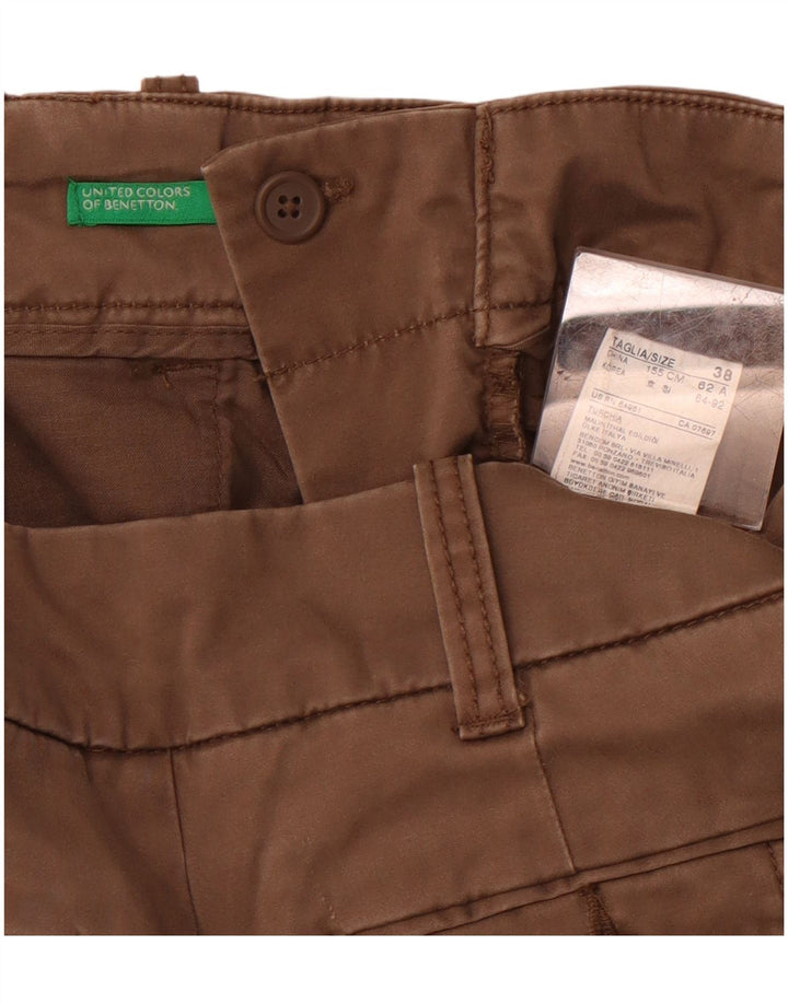 Pantaloni chino bootcut da donna BENETTON IT 38 XS W26 L30 Cotone marrone