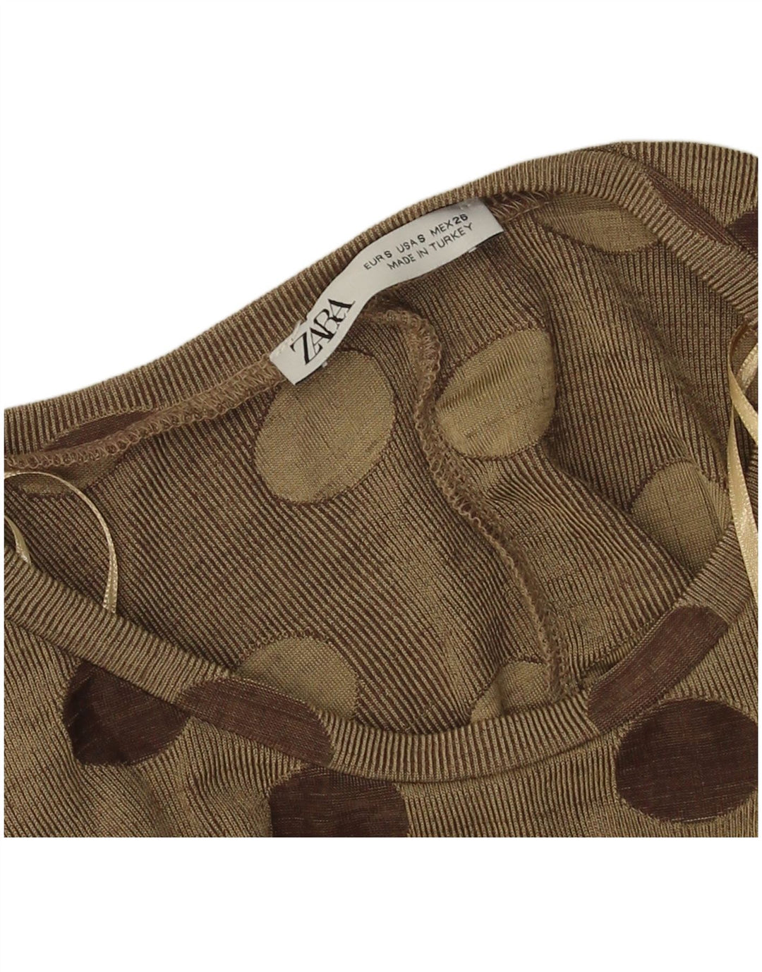 Blusa oversize a maniche lunghe da donna Zara, top UK 10, piccolo kaki a pois