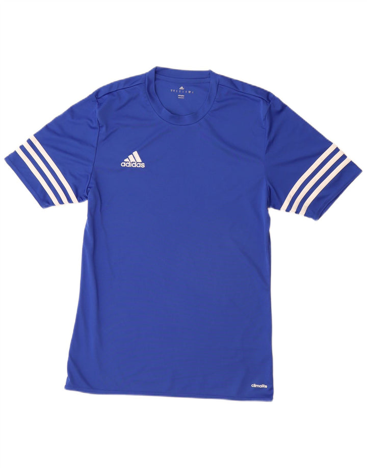 T-shirt Adidas Climalite da uomo piccola in poliestere blu