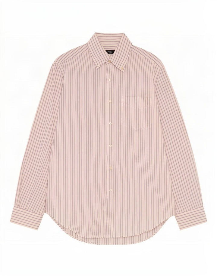 Camicia da uomo Dack's piccola in cotone a righe bianche