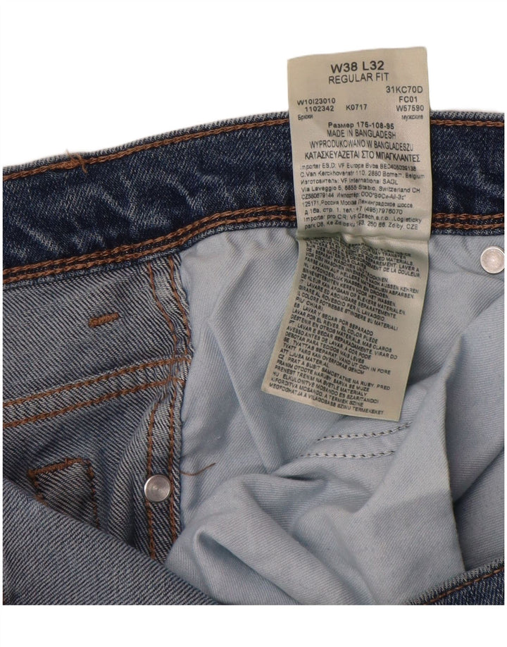 Jeans dritti da uomo Wrangler vestibilità regolare W38 L32 cotone blu