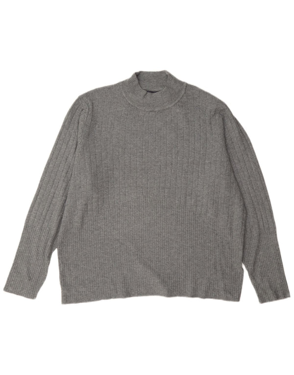 Maglione maglione a collo alto da donna Marks & Spencer UK 22 3XL Viscosa grigia