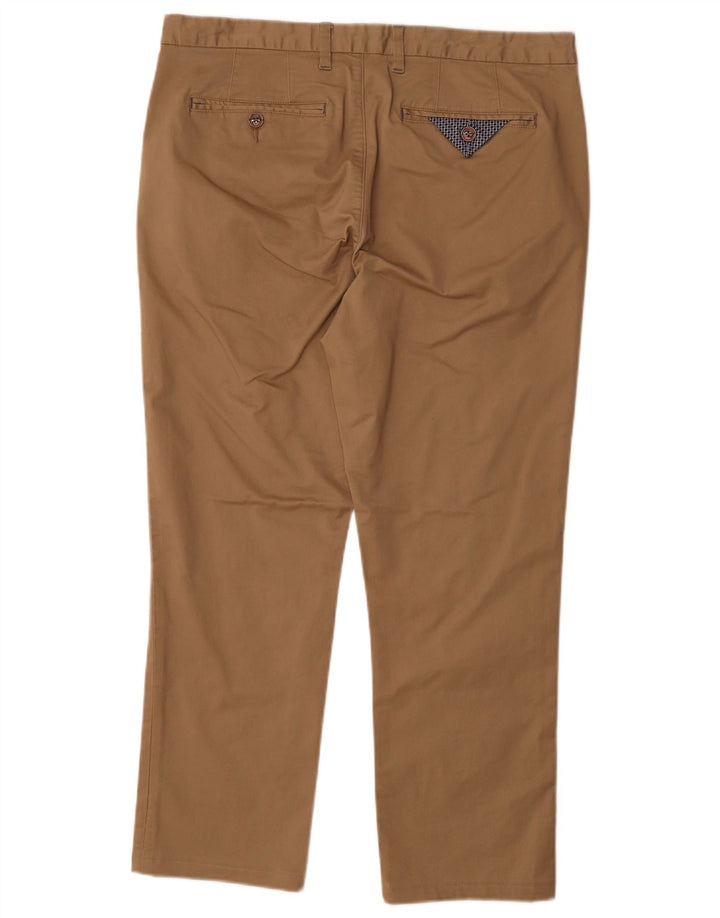 Pantaloni da abito dritti da uomo TED BAKER W34 L27 in cotone marrone