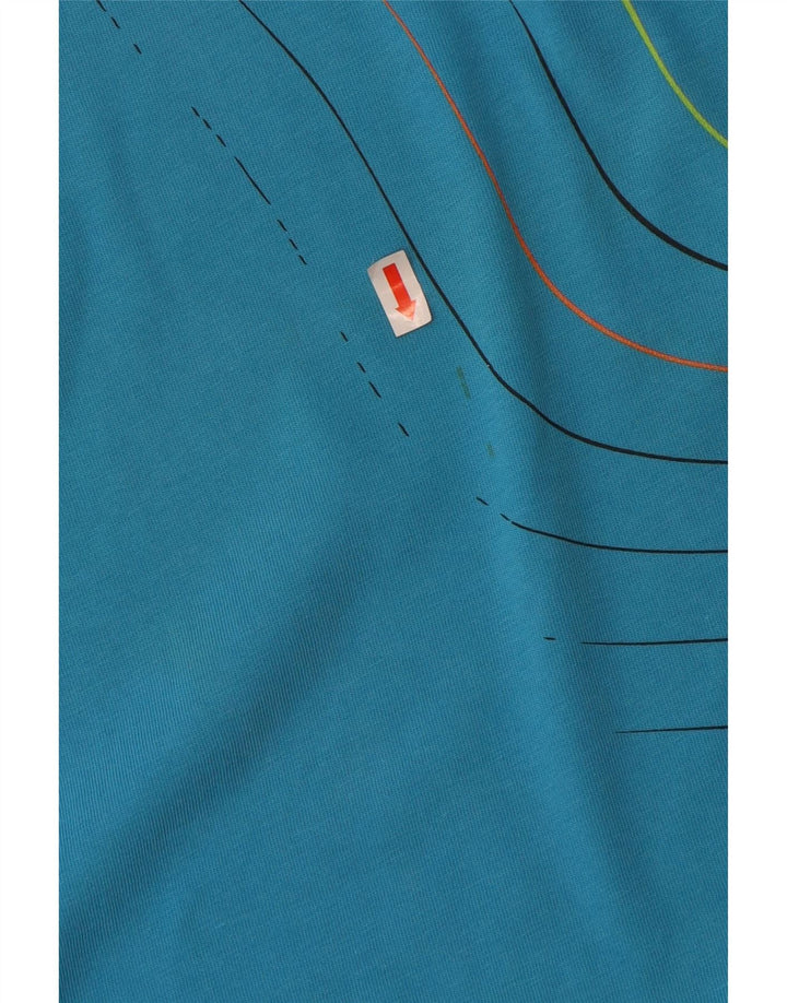 T-shirt grafica da uomo FOX Top grande in cotone blu