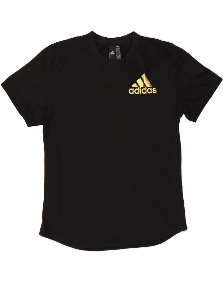 ADIDAS Mens Graphic T-Shirt Top Medium Black Cotton Vintage Adidas and Second-Hand Adidas from Messina Hembry 