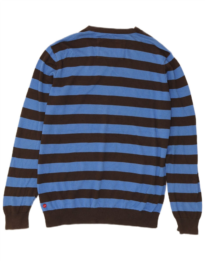 Maglione da uomo con scollo a V O'Neill a righe blu medio