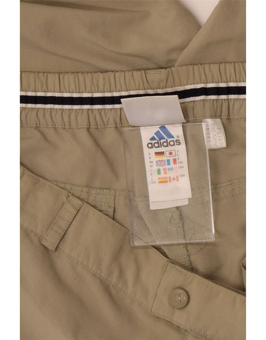 Pantaloni Capri da trekking da uomo Adidas W32 L20 kaki poliammide