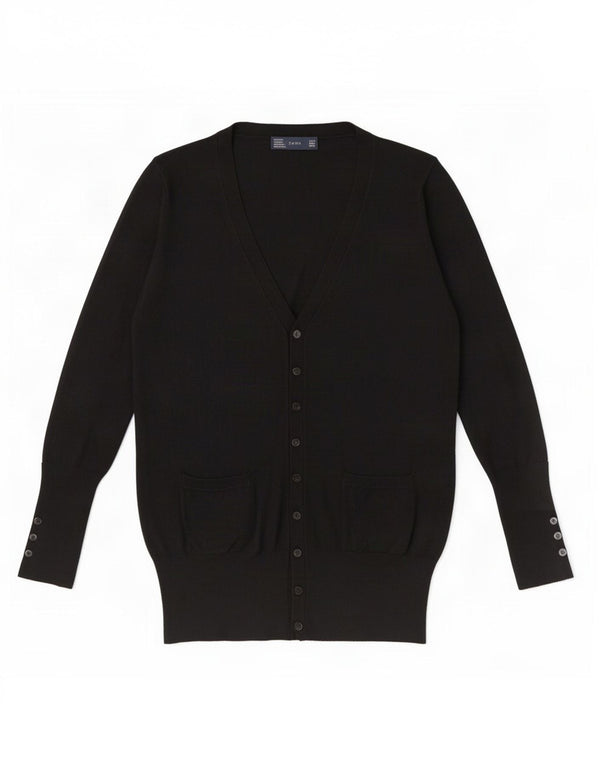 Maglione cardigan da donna Zara UK 12 Rayon nero medio