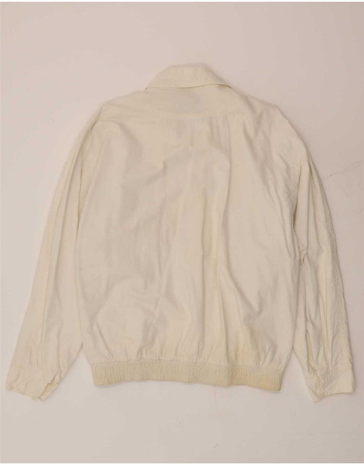 Giubbotto bomber vintage da uomo UK 36 piccolo bianco