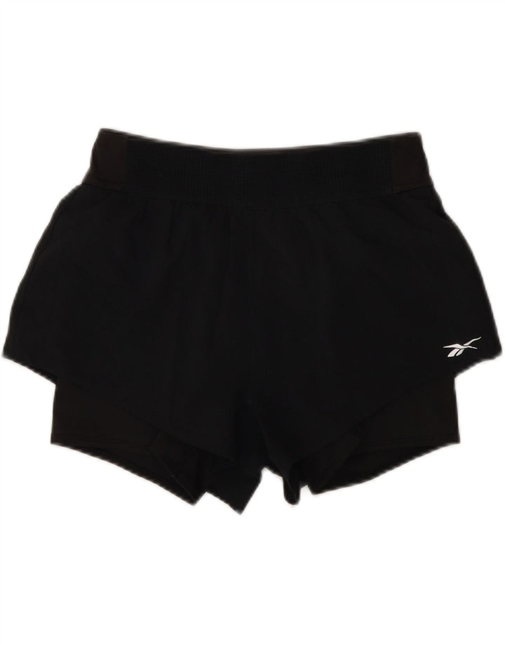 Pantaloncini sportivi Reebok Speedwick da donna UK 8/10 Small Nero Poliestere