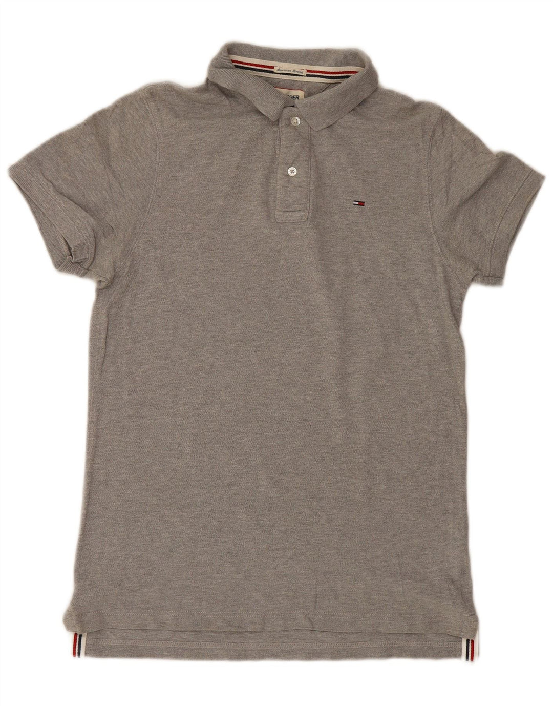 Polo da uomo Tommy Hilfiger in cotone grigio medio