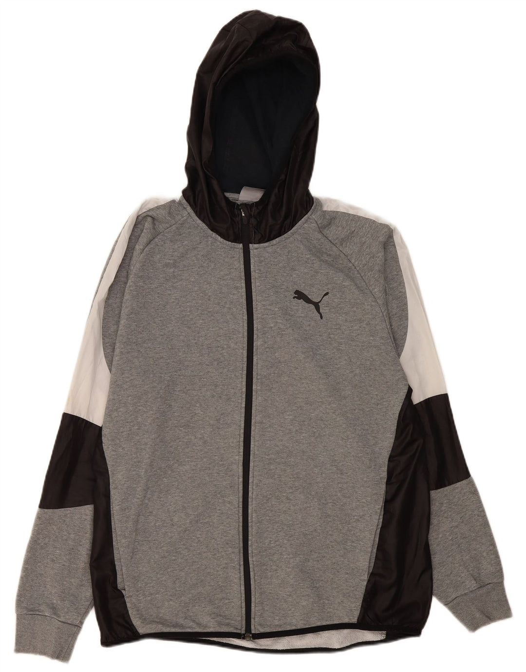 Felpa con cappuccio e zip da uomo Puma XL in blocco di colore grigio