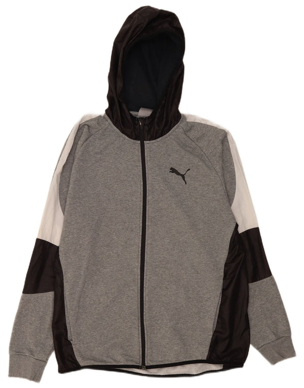 Felpa con cappuccio e zip da uomo Puma XL in blocco di colore grigio