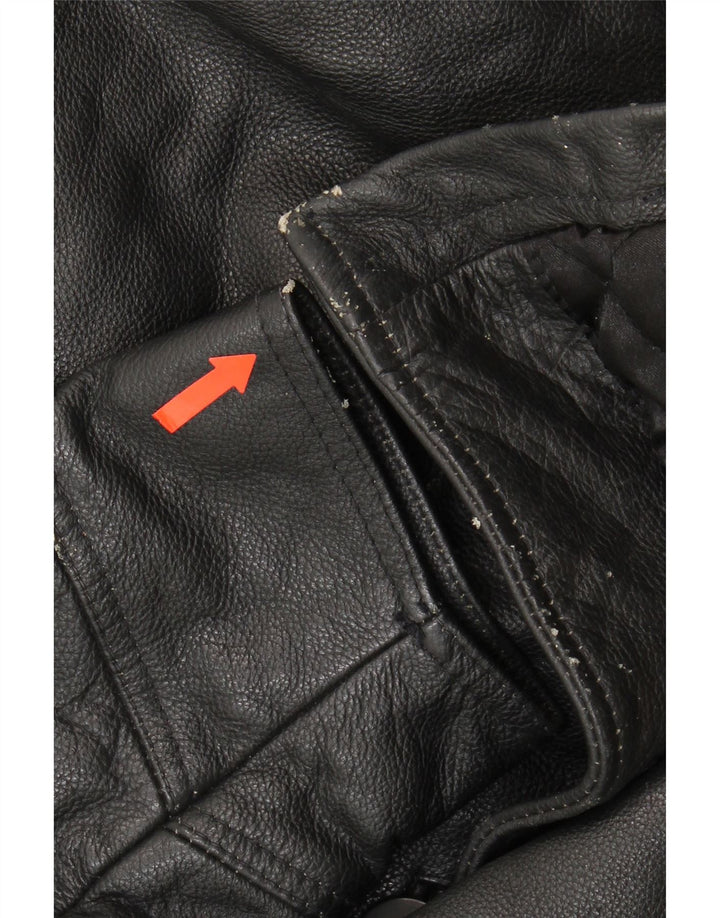 VINTAGE Mens Leather Jacket UK 40 Large Black Leather Vintage Vintage and Second-Hand Vintage from Messina Hembry 