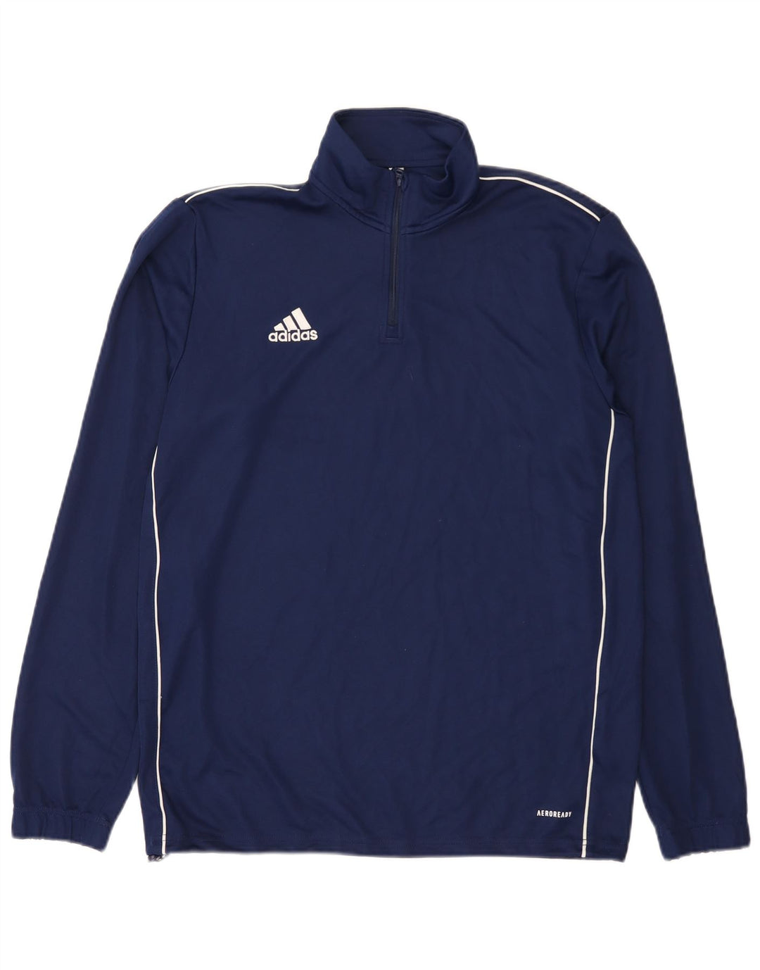 Adidas Uomo Aeroready Zip Neck Pullover Tuta Top Large Blu Navy