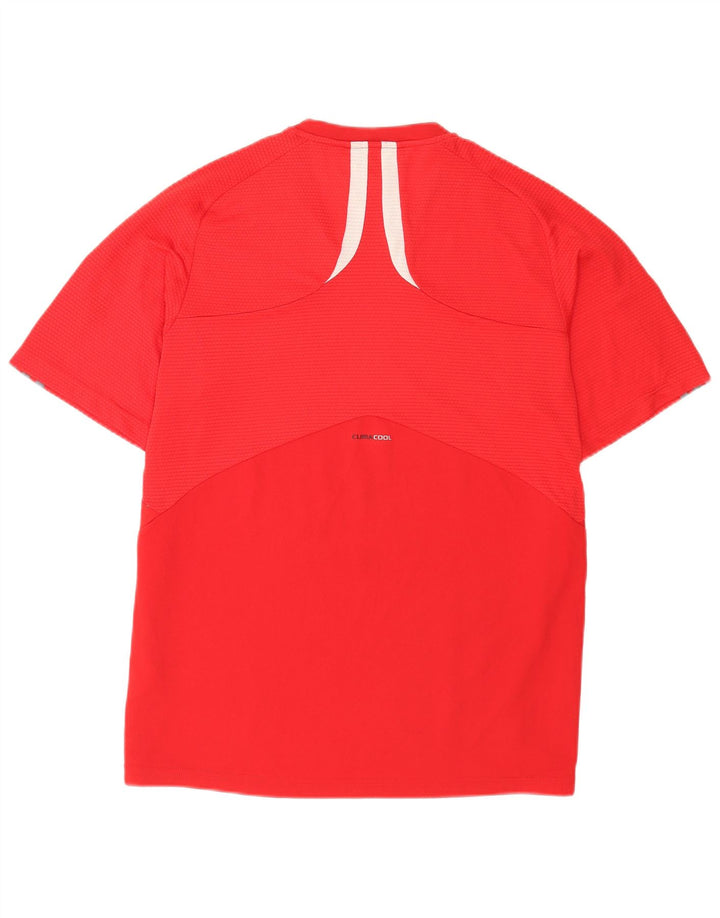 Adidas Uomo Manica Corta Regular T-shirt Top Large Rosso Colorblock