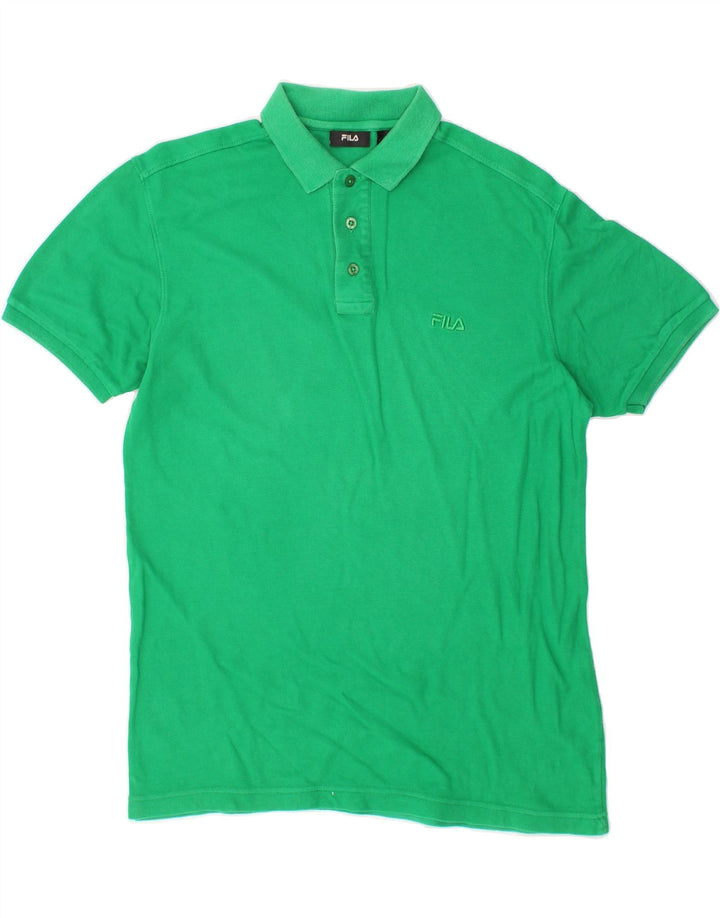 FILA Mens Polo Shirt Medium Green Cotton Vintage Fila and Second-Hand Fila from Messina Hembry 