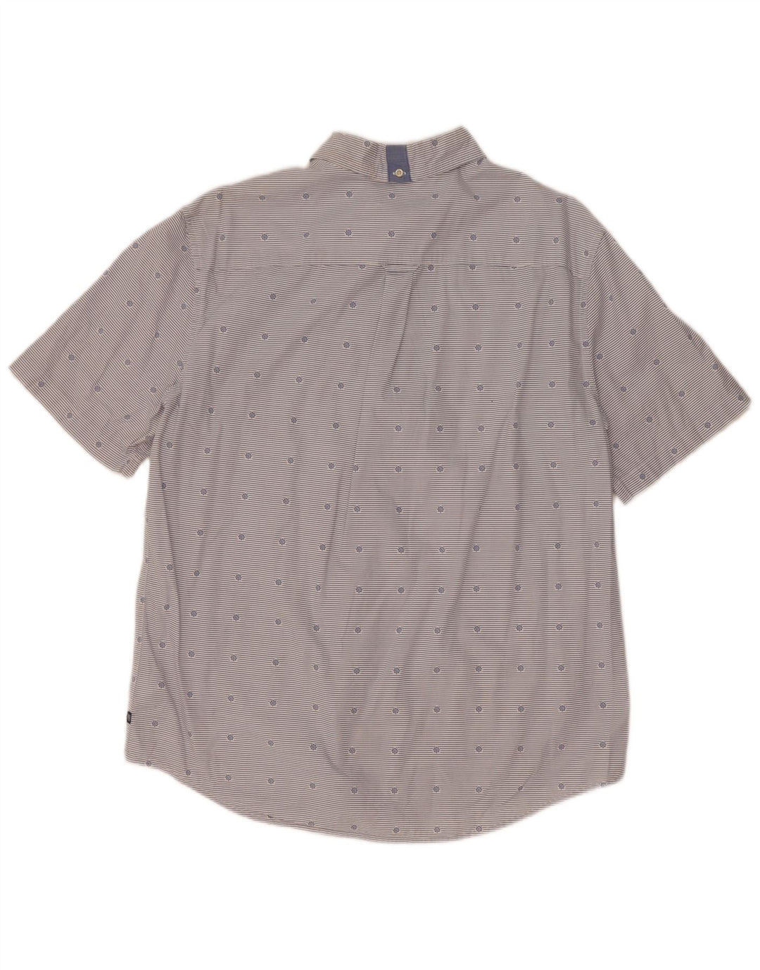 Camicia a maniche corte da uomo Chaps Large in cotone a righe blu in stile nautico